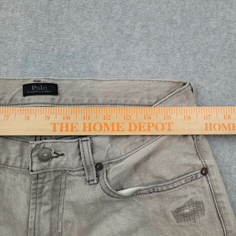Polo Ralph Lauren Sullivan Slim Jeans Mens‎ 32x32 Gray Distressed Denim Pants